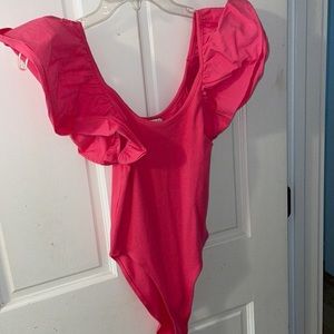 Pink Zara Puff Sleeve Bodysuit